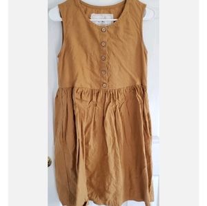 Not Perfect Linen Mama Midi Dress XS Amber Yellow